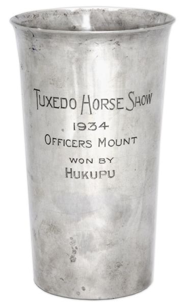 WWII General George S. Patton, Jr. Personally Owned Cartier Sterling Silver Trophy Cup -- Won by Patton at the 1934 Tuxedo Horse Show