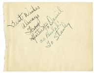 Hattie McDaniel Signed Album Page -- From Hattie McDaniel as Beulah! Referencing Gone With the Wind