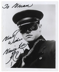 Bruce Lee Signed Photo From The Green Hornet -- Bruce Also Draws the Loong Character of the Dragon