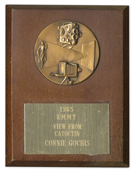1965 Emmy Award Plaque -- For ''View From Catoctin'', Which Documents LBJ's Creation of the Job Corps