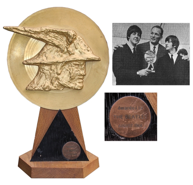 The Beatles 1966 ''Battle of the Giants'' Award -- Scarce Beatles Award Which Rarely Come to Auction -- Christie's Provenance