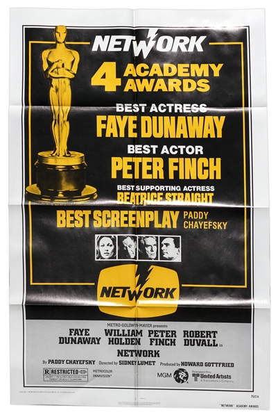 Academy Awards Poster for 1976 Classic ''Network''