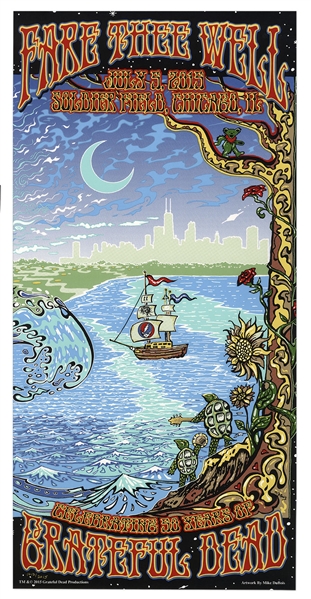 Grateful Dead ''Fare Thee Well'' Poster From the Very Last Show in Chicago
