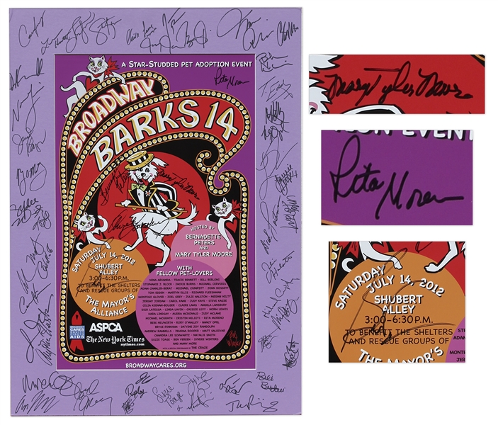 Mary Tyler Moore, Angelica Huston, Rita Moreno, Angela Lansbury, Bebe Neuwirth, Joel Grey, Ben Vereen & 30+ Stars Signed ''Broadway Barks'' Poster