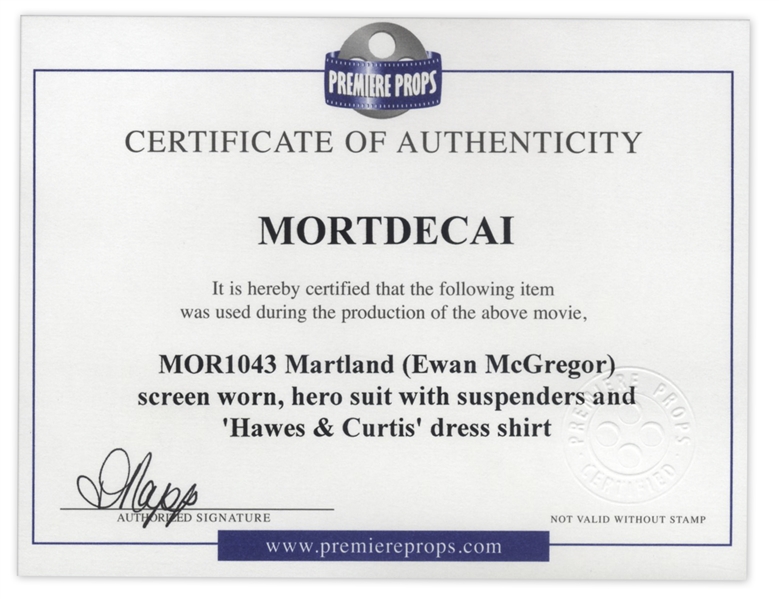 Ewan McGregor Screen-Worn Wardrobe From ''Mortdecai''