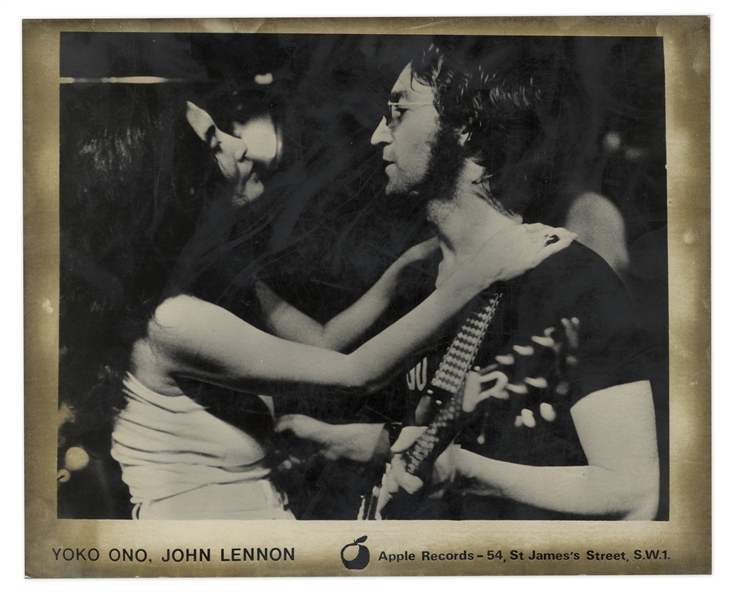 John Lennon & Yoko Ono Original 10'' x 8'' Silver Gelatin Photographs From Apple Records