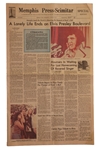 Elvis Presley Newspaper on His Death -- Special Edition From Memphis, Elvis Hometown, Following His 16 August 1977 Death