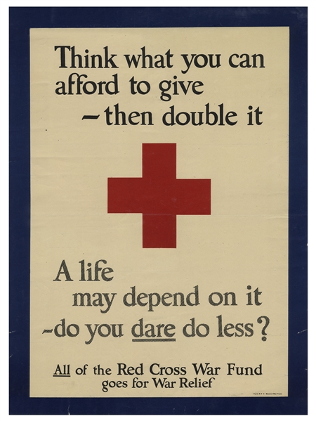 WWI American Red Cross Poster From 1918