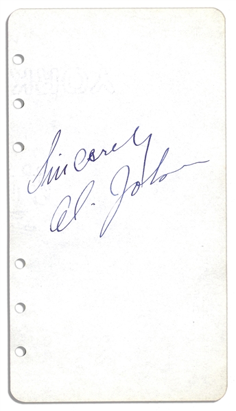 Signature of Al Jolson -- Called The World's Greatest Entertainer