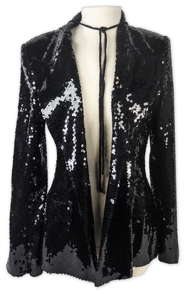 Alicia Keys Personally Worn Black Sequin Suit by Designer Marcel Marongiu, Likely Worn While Performing -- With a COA From Alicia Keys