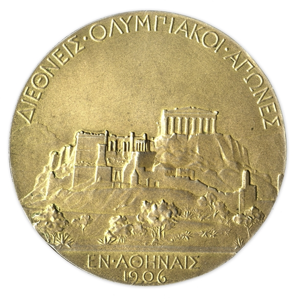 Gold Olympic Medal From the 1906 Summer Olympics, Held in Athens, Greece