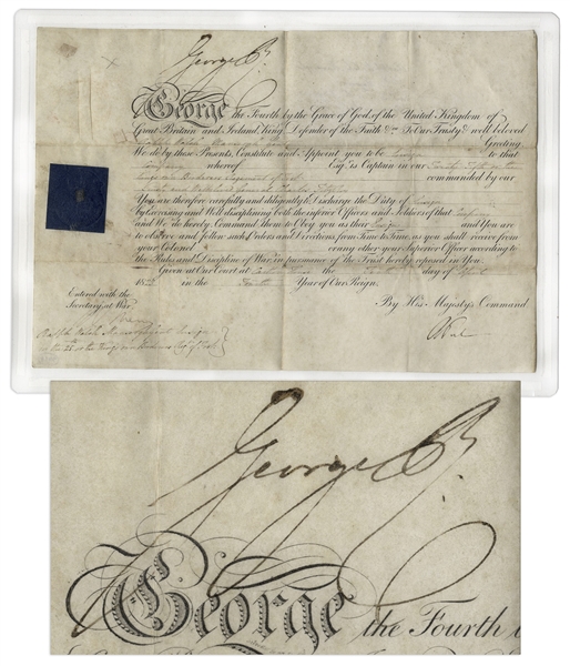 King George IV Military Appointment Signed From 1823