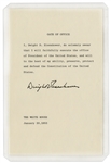Dwight D. Eisenhower Signed Souvenir Presidential Oath of Office -- ...I, Dwight D. Eisenhower, do solemnly swear...