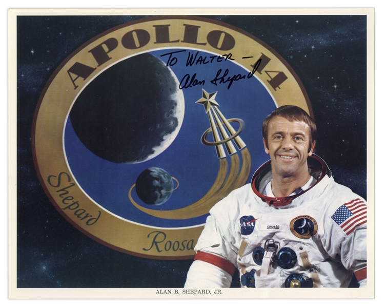 Alan Shepard Signed 10'' x 8'' NASA Photograph