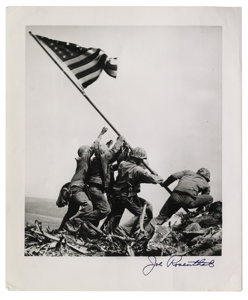 Pulitzer-Prize Winning WWII Photographer Joe Rosenthal Signed Iwo Jima Photograph