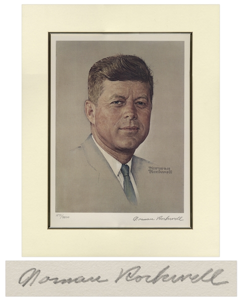 Norman Rockwell Limited Edition Lithograph of President John F. Kennedy -- Signed by Norman Rockwell