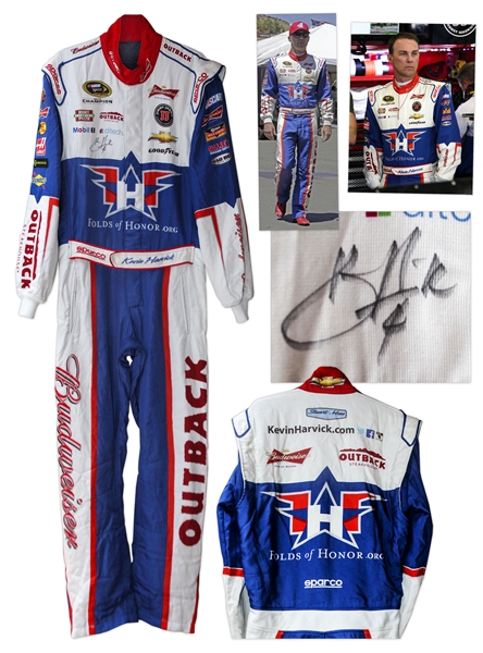 Kevin Harvick Race-Worn & Signed Fire Suit From the NASCAR Sprint Cup Series Toyota/Save Mart 350 Race in 2015