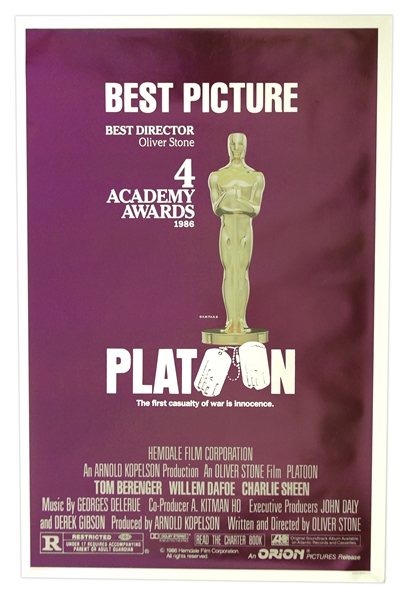 Academy Awards Poster for 1986 Best Picture ''Platoon''