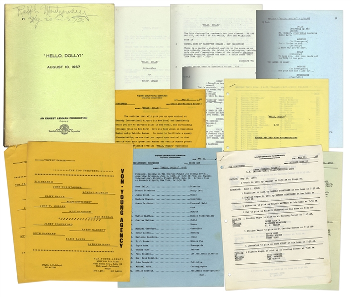 ''Hello Dolly'' Shooting Script -- Plus Additional Paperwork From the Production of the Academy Award-Winning 1969 Musical