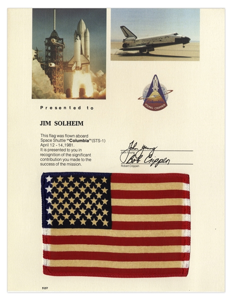 Space-Flown U.S. Flag from Columbia STS-1 Mission