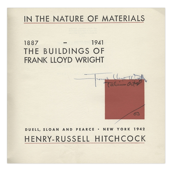 Frank Lloyd Wright Signed First Edition of ''The Buildings of Frank Lloyd Wright''