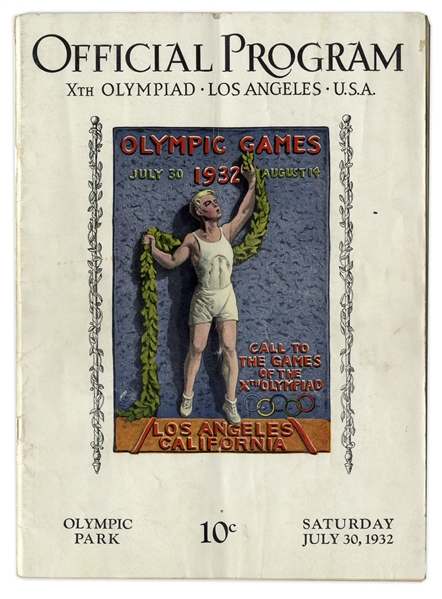 1932 Summer Olympics Program -- Held in Los Angeles