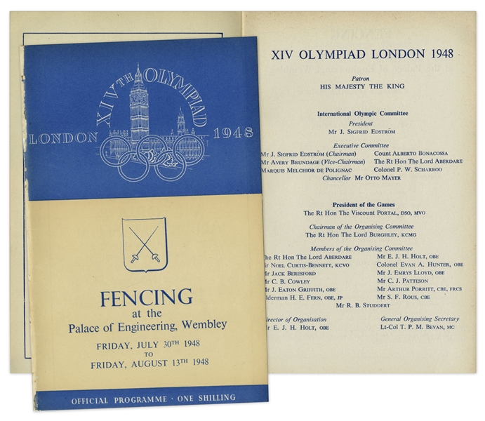 1948 London Summer Olympics Fencing Program