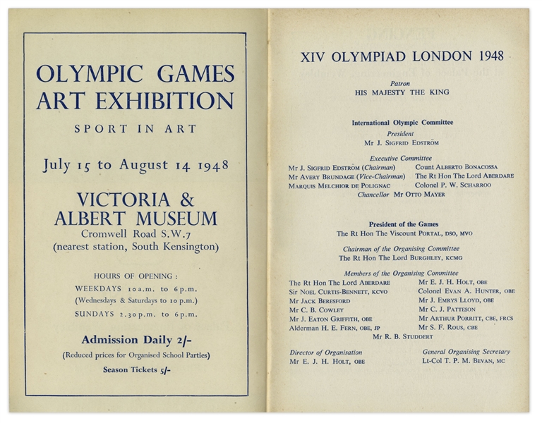 1948 London Summer Olympics Fencing Program