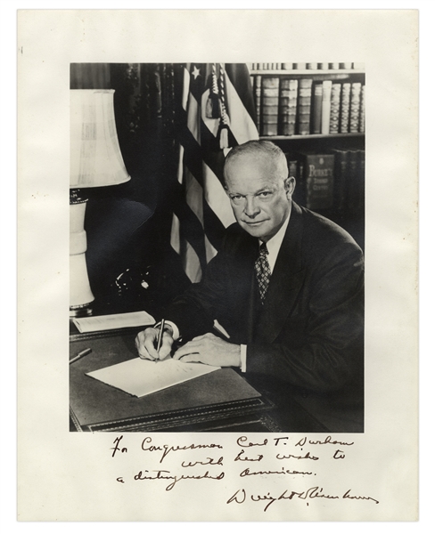 Dwight D. Eisenhower Signed 11'' x 14'' Photo -- ''...with best wishes to a distinguished American...''