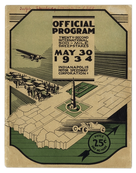 1934 Indy 500 Program