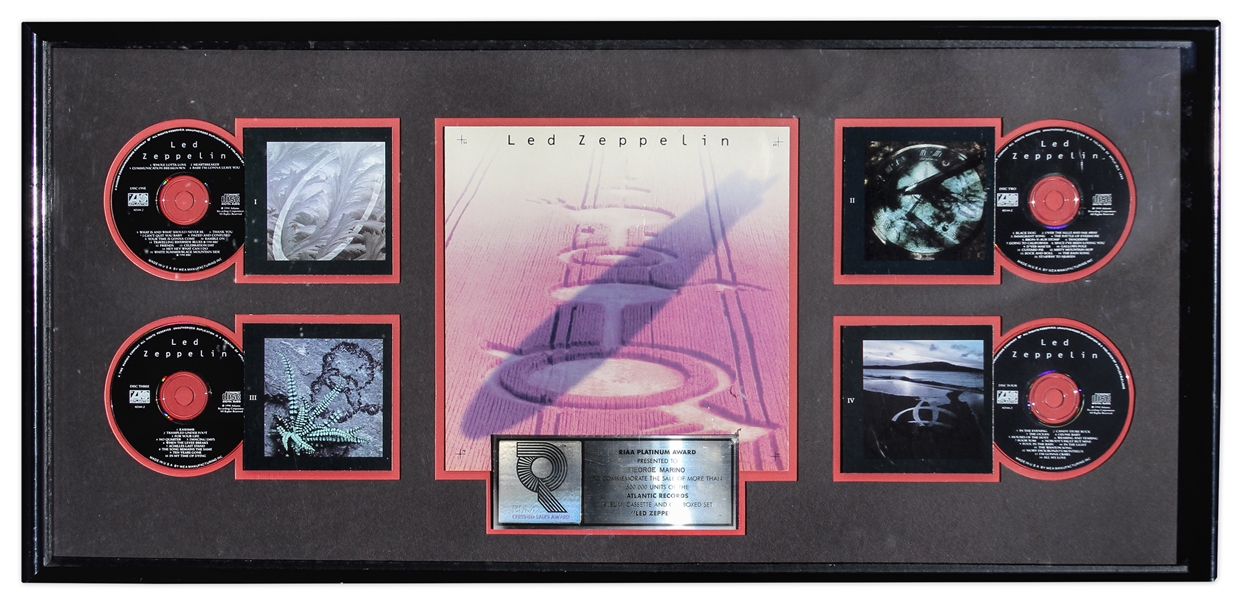 Led Zeppelin RIAA Platinum Record Award for ''Led Zeppelin'' Boxed Set -- From George Marino Estate