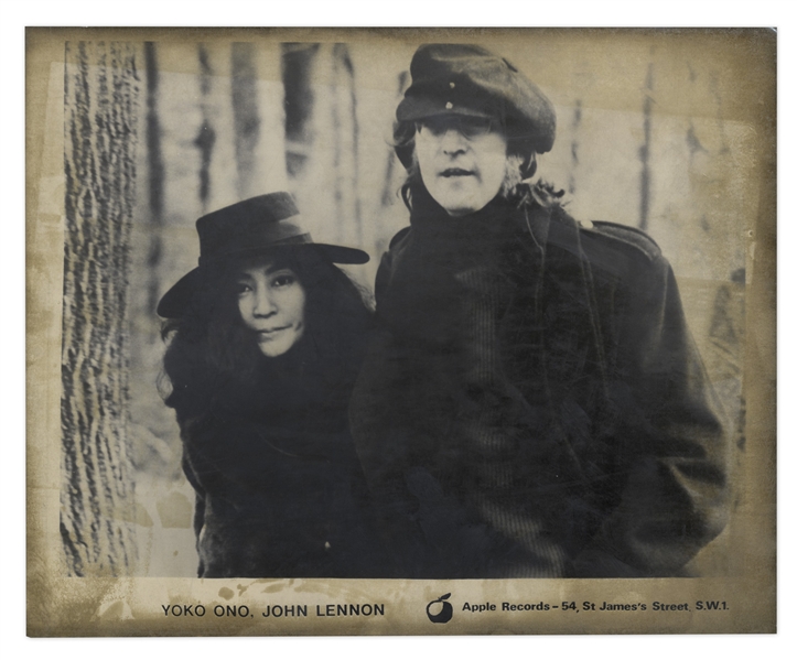 John Lennon & Yoko Ono Original 10 x 8 Silver Gelatin Photographs From Apple Records