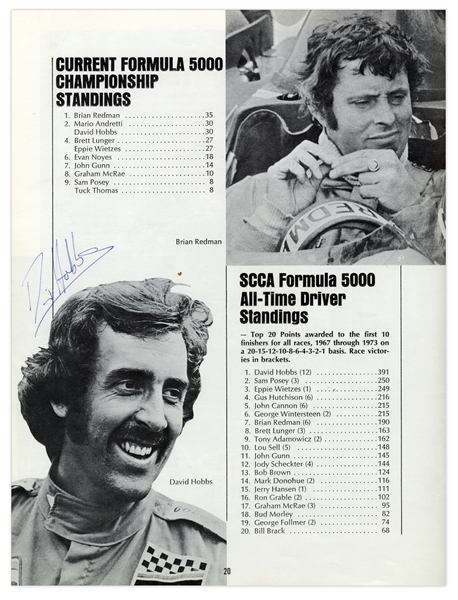 Mario Andretti Signed 1974 Road American Program -- Also Signed by 8 Other Drivers