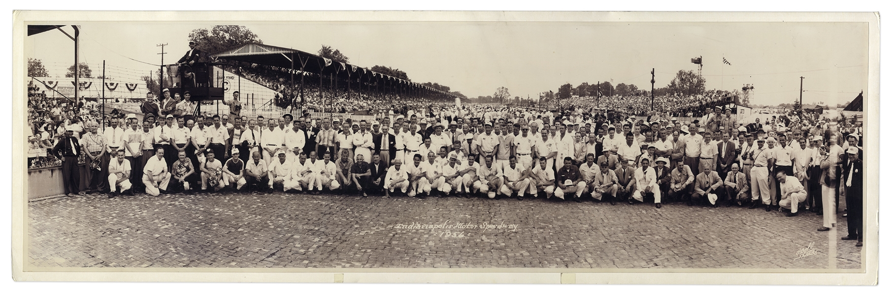 1956 Indy 500 Pre-Race Panoramic Photo