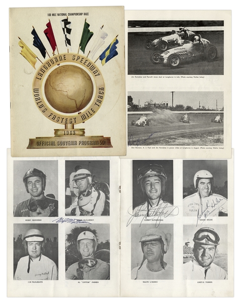1963 USAC National Championship Racing Program Signed by Don Branson, Roger McClusky & Others