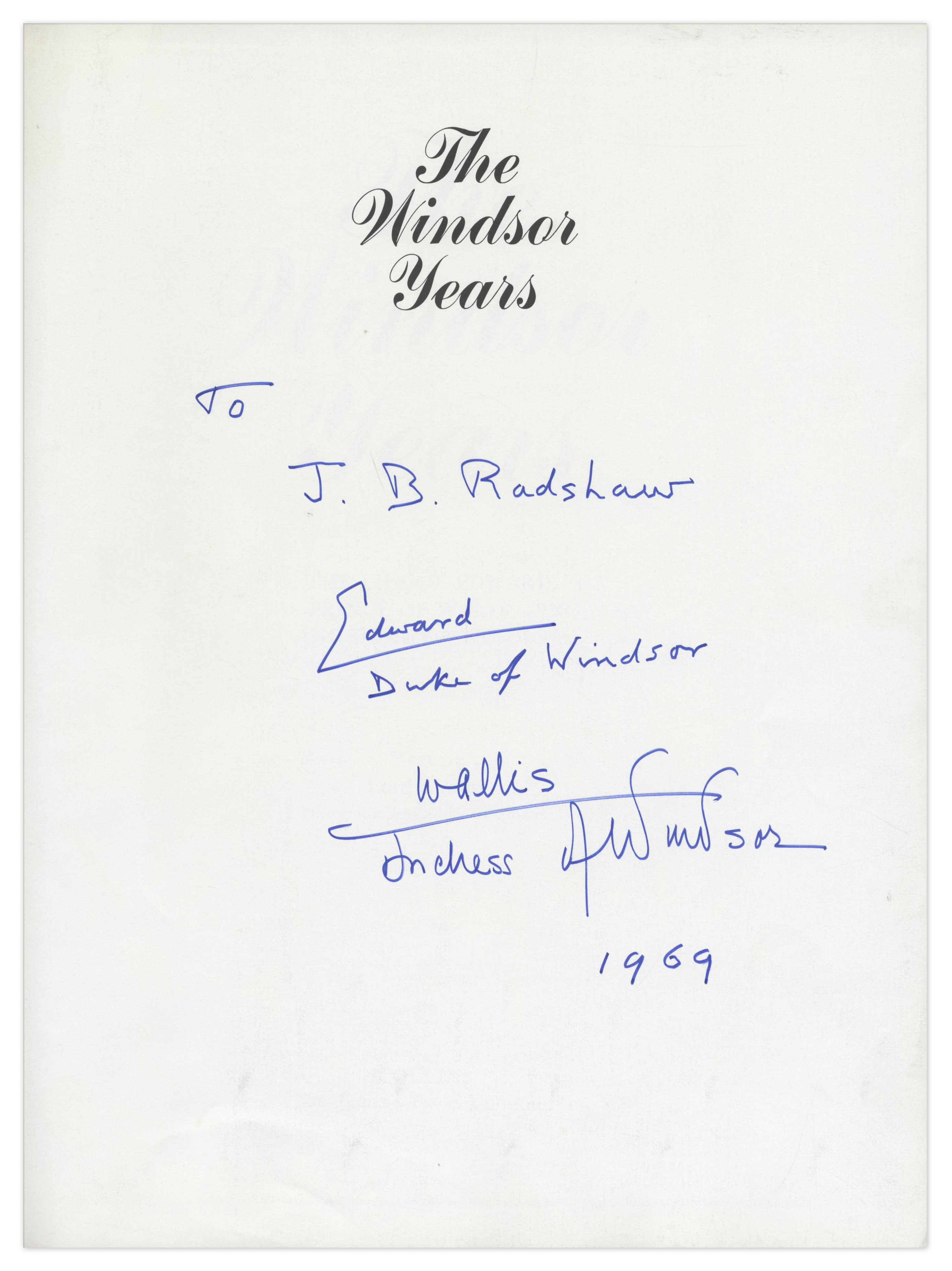 Duke and duchess of windsor signed photo print 