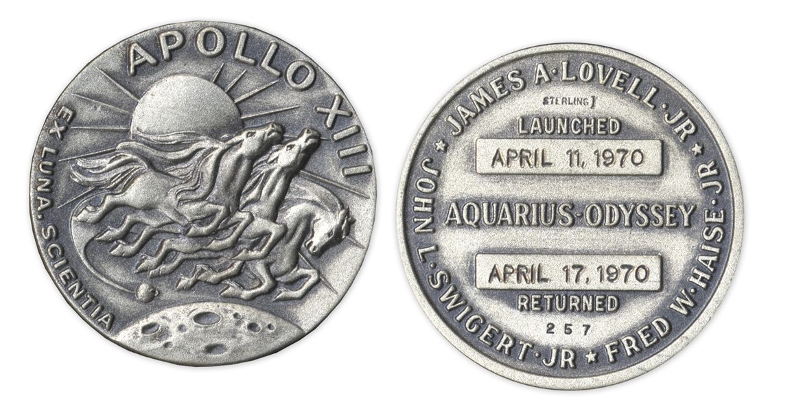 Apollo 13 Space-Flown Robbins Medal -- From the Jack Swigert Estate