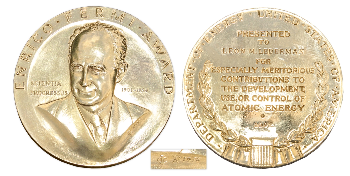 Prestigious Gold Enrico Fermi Award Presented to Physicist Leon Lederman in 1992 -- One of the Greatest U.S. Honors to Scientific Achievement