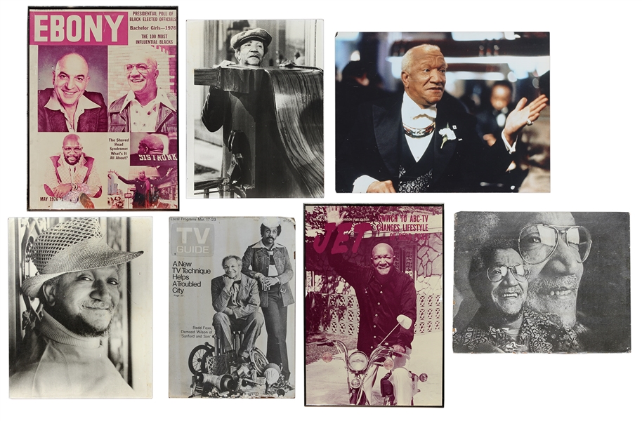 7 Redd Foxx Posters Including ''Sanford & Son'' Still Photo -- Each Measures Between 20'' x 30'' to 30'' x 40'', Good to Very Good Condition -- From Redd Foxx Estate