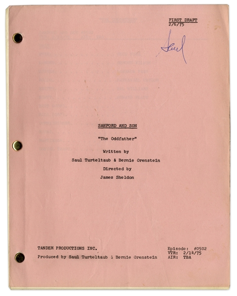 ''Sanford & Son'' Season 5, Episode 13 (100th Episode) First Draft Script Owned by Redd Foxx -- 41 Pages -- Very Good Condition -- From Redd Foxx Estate