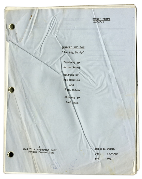 ''Sanford & Son'' Season 2, Episode 15 Final Draft Script Owned & Annotated by Redd Foxx -- 43 Pages -- Very Good Condition -- From Redd Foxx Estate