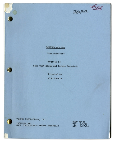 ''Sanford & Son'' Season 5, Episode 21 Final Draft Script Owned & Annotated by Redd Foxx -- 44 Pages -- Very Good Condition -- From Redd Foxx Estate