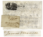 James Monroe Land Grant Signed