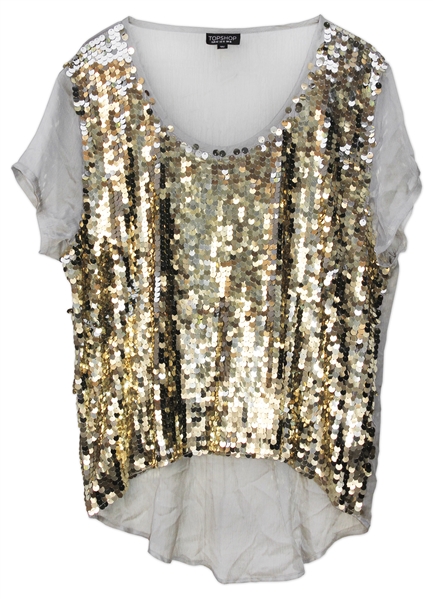 Cher Personally Worn Gold Sequin Blouse
