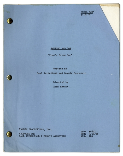 ''Sanford & Son'' Season 6, Episode 8, Final Draft Script Owned & Annotated by Redd Foxx -- 43 Pages -- Very Good Condition -- From Redd Foxx Estate