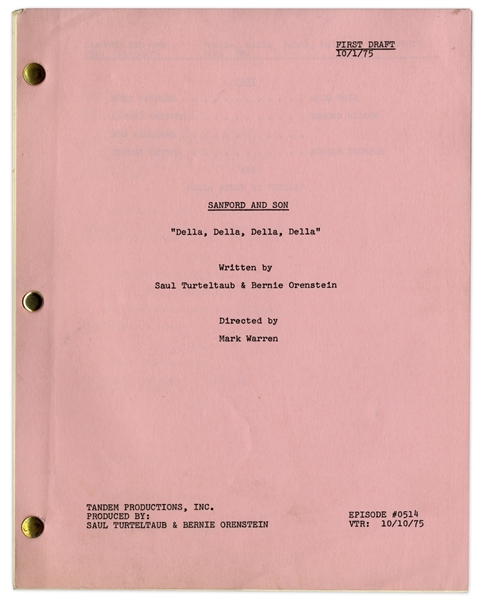 ''Sanford & Son'' Season 5, Episode 7, First Draft Script Owned & Annotated by Redd Foxx -- 33 Pages -- Very Good Condition -- From Redd Foxx Estate