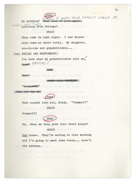 Series Premiere First Draft Script of ''Stanford & Son'' Spin-off Show, ''Grady'' -- Owned & Annotated by Redd Foxx Who Made Guest Appearance -- Very Good Condition -- From Redd Foxx Estate