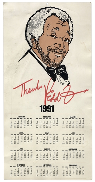 Redd Foxx of ''Sanford & Son'' Signed Calendar Posters From 1991 -- Lot of 3, 8.5'' x 17'' -- Very Good Condition -- From Redd Foxx Estate