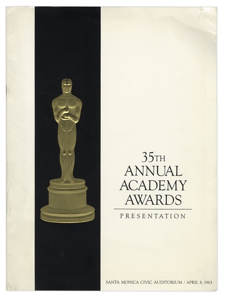 Oscars Program From the 35th Annual Academy Awards in 1963 -- The Year ''Lawrence Of Arabia'' Won Best Film