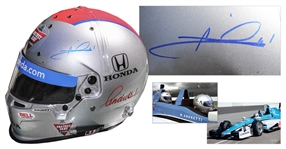 Mario Andretti Signed Helmet Worn at 2015 Indy 500 -- With COA From PSA/DNA